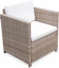 Alice's Garden Loungeset Perugia - 4 Plaatsen - Kleine Tuinset - Wicker - Naturel/beige -Tuinmeubelen 1040x1200