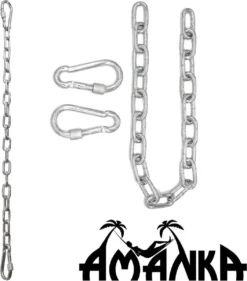 2x 50cm Hangende Stoelketting Tot 230kg - 4 Karabiners - Schommel Hangmat Bokszak Ophanging -Tuinmeubelen 1056x1200