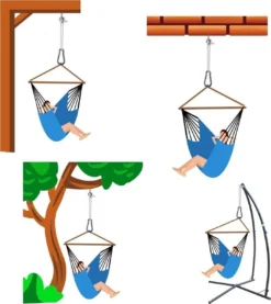 Metalen Ophangset Tot 160kg - Massieve Bevestiging Set Voor Hangstoel Hangmat - Plafond Wand Montage -Tuinmeubelen 1071x1200