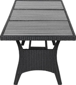 Casaria Polyrattan Tuintafel - WPC Tafelblad 190x90x74 Cm – Zwart -Tuinmeubelen 1074x1200 1