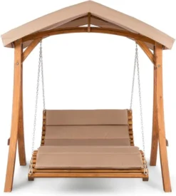 Bermuda Hollywoodschommel Tuinschommelbank 130 Cm 2-zits Zonneluifel -Tuinmeubelen 1078x1200 1