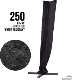 MaxxGarden Parasolhoes - Afdekhoes Voor Zweefparasol - Beschermhoes - 200-400 Cm - Met Rits En Trekkoord - Zwart -Tuinmeubelen 1081x1200