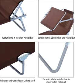 Outsunny Ligstoel Ligbank Voor Buiten Ligstoel Voor Op Het Strand Inklapbaar Met Zonnedak 3 Kleuren 84B-001 -Tuinmeubelen 1086x1200 1