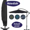 Merkloos Parasolhoes Met Rits En Trekkoord – Beschermhoes Voor Zweefparasol & Staande Parasol – Waterdicht Afdekhoes – Hoes Voor Hangparasol – Inclusief Opberghoes – Zwart - 205 Cm