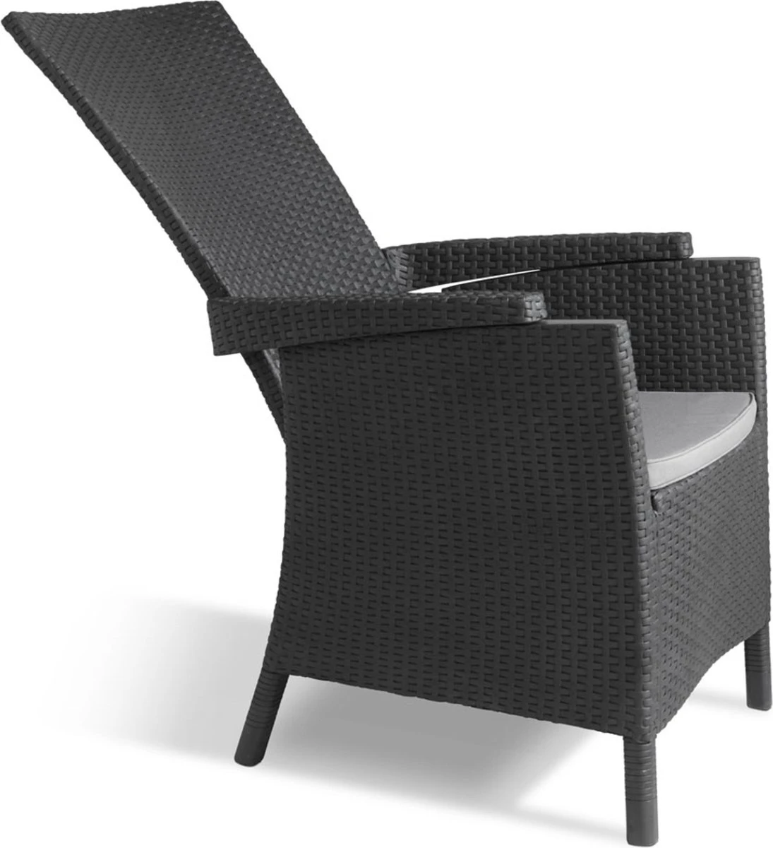 Allibert Vermont Verstelbare Tuinstoel - 64x68x107cm - Grafiet 3 Allibert Vermont Verstelbare Tuinstoel - 64x68x107cm - Grafiet - Afbeelding 3