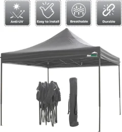 MaxxGarden Easy-up Partytent - 3x3m - Standaard - Waterdicht - Opvouwbaar - Inclusief Draagtas - Antraciet 11 MaxxGarden Easy-up Partytent - 3x3m - Standaard - Waterdicht - Opvouwbaar - Inclusief Draagtas - Antraciet -Tuinmeubelen 1115x1200 1