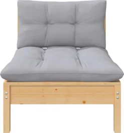 VidaXL 3-delige Loungeset Met Grijze Kussens Massief Grenenhout -Tuinmeubelen 1118x1200 3