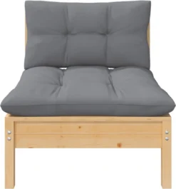 VidaXL 3-delige Loungeset Met Grijze Kussens Massief Grenenhout -Tuinmeubelen 1118x1200 4