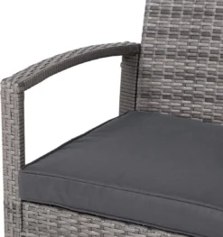 Casaria Polyrattan Loungeset – 2 Stoelen 1 Bank 1 Tafel - Antraciet -Tuinmeubelen 1126x1200 2