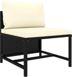 VidaXL 4-delige Loungeset Met Kussens Poly Rattan Zwart -Tuinmeubelen 1126x1200
