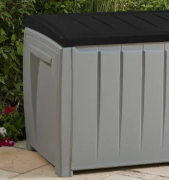 Keter Novel Opbergbox - 340L - 124x55x62.5cm - Grijs -Tuinmeubelen 1127x1200 1