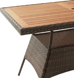 Teamson Home 5-Delig Diningset - Tuinset - Tuinmeubelen - Tafel En 4 Stoelen - Voor Maximaal 4 Personen - Massief Houten Tafelblad - Bruin - 244 X 132 X 84 (cm) -Tuinmeubelen 1145x1200