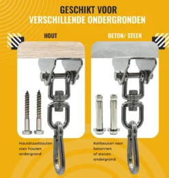 Itstrong® Plafondhaak Ophangsysteem Voor Binnen & Buiten – Ophanghaak Voor Bokszak – Schommel – Schommelstoel – Hangstoel - RVS -Tuinmeubelen 1146x1200 1