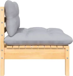 VidaXL 3-delige Loungeset Met Grijze Kussens Massief Grenenhout -Tuinmeubelen 1150x1200 2