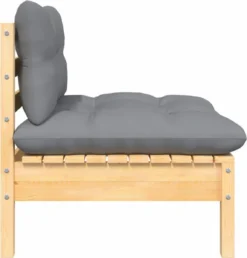 VidaXL 3-delige Loungeset Met Grijze Kussens Massief Grenenhout -Tuinmeubelen 1150x1200 3