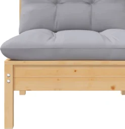 VidaXL 3-delige Loungeset Met Grijze Kussens Massief Grenenhout -Tuinmeubelen 1159x1200 4