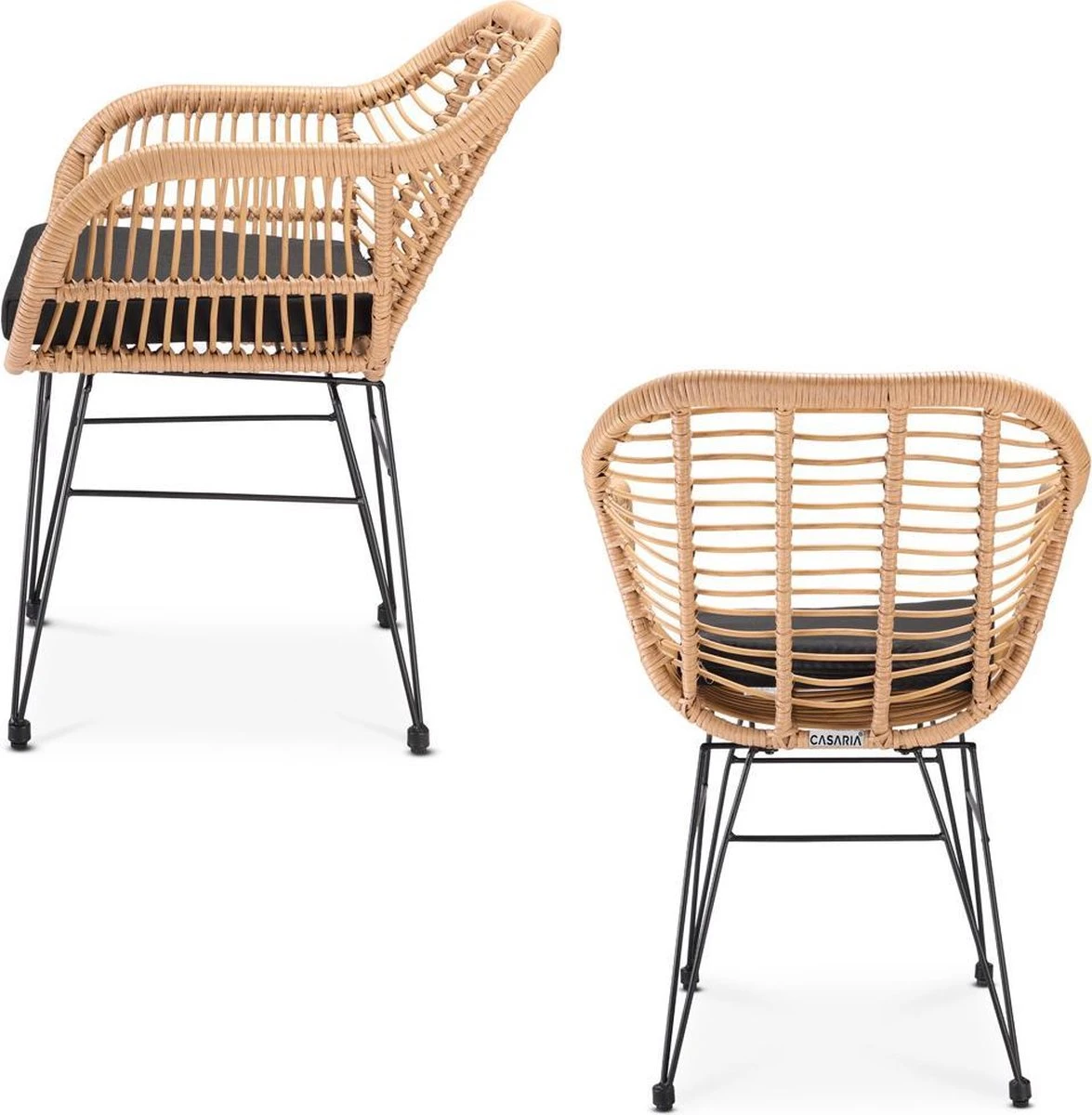 Casaria Tuinset Bali 3 Delig – 1 Tafel/2 Stoelen – Naturel Zwart 10 Casaria Tuinset Bali 3 Delig – 1 Tafel/2 Stoelen – Naturel Zwart - Afbeelding 10