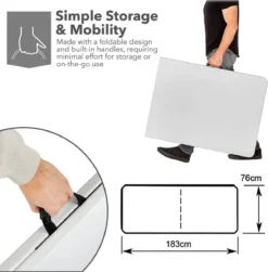 MaxxGarden Vouwtafel - Opvouwbare Kampeer Tafel - Tuin - Camping - Binnen - Weersbestendig - 180 X 74 X 74cm- Wit -Tuinmeubelen 1180x1200 7