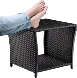 Casaria Polyrattan Bijzettafel - WPC Tafelblad 45x45x40cm – Zwart 13 Casaria Polyrattan Bijzettafel - WPC Tafelblad 45x45x40cm – Zwart -Tuinmeubelen 1191x1200 6