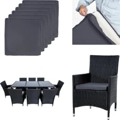 Tectake - Tuinmeubelset - 8 Persoons - Zwart -Tuinmeubelen 1194x1200 2