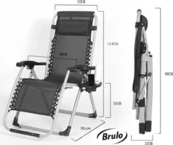 Brulo - Ligstoel Tuin - Ligstoelen - Strandstoel Opvouwbaar - Tuinstoel - Incl Tafel En Hoofdkussen -Tuinmeubelen 1200x1012 2