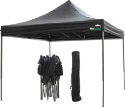 MaxxGarden Easy-up Partytent - 3x3m - Standaard - Waterdicht - Opvouwbaar - Inclusief Draagtas - Zwart