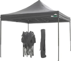 MaxxGarden Easy-up Partytent - 3x3m - Standaard - Waterdicht - Opvouwbaar - Inclusief Draagtas - Antraciet