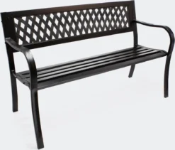 Tuinbank - Marijke -Tuinbankje - Tuinbank Metaal - Tuinbank Hout - Weersbestendig - 126 X 53 X 77 Cm