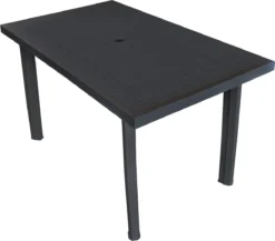 VidaXL Tuintafel 126x76x72 Cm Kunststof Antraciet -Tuinmeubelen 1200x1053