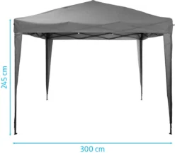 Ambiance Easy-up Partytent - 3x3m - Opvouwbaar - Grijs -Tuinmeubelen 1200x1055