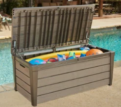 Keter Brushwood Opbergbox - Kussenbox - 455L - 145x69,7x60,3cm - Taupe 9 Keter Brushwood Opbergbox - Kussenbox - 455L - 145x69,7x60,3cm - Taupe -Tuinmeubelen 1200x1057