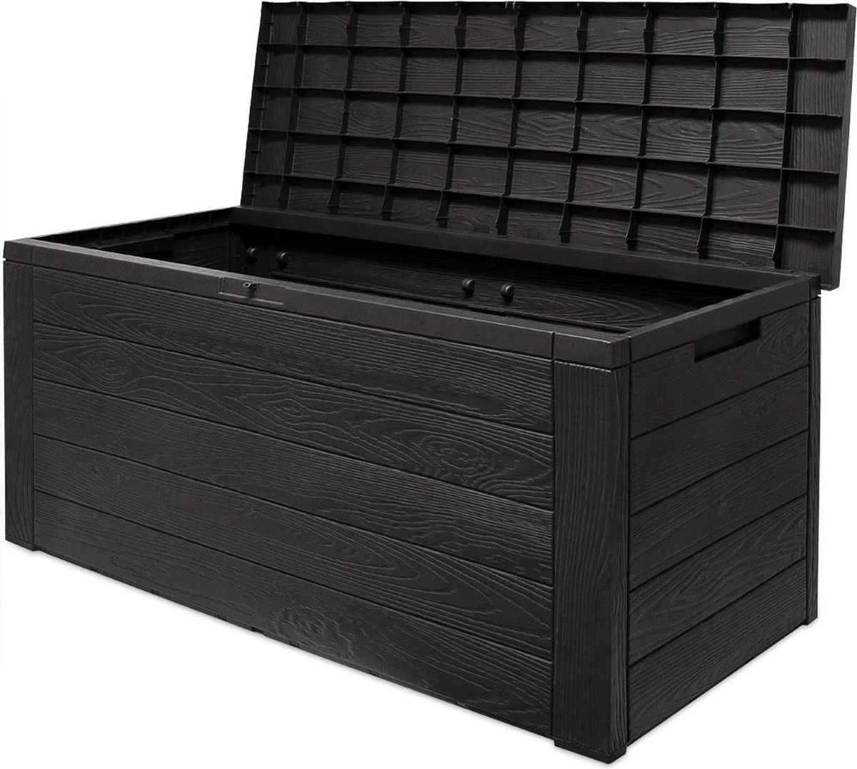 Merkloos Woody Tuin Opbergbox - 324 Liter 45x120x60 Cm - Tuinkussenbox - Antraciet/bruin 2 Merkloos Woody Tuin Opbergbox - 324 Liter 45x120x60 Cm - Tuinkussenbox - Antraciet/bruin - Afbeelding 2