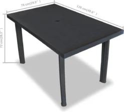 VidaXL Tuintafel 126x76x72 Cm Kunststof Antraciet -Tuinmeubelen 1200x1082