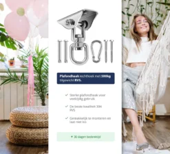 Plafondhaak - Ophangen Bokszak, Schommel En Hangstoel - Ophangsysteem - Ophanghaak - Plafondbeugel - RVS – 500kg Tilgewicht -Tuinmeubelen 1200x1087 1