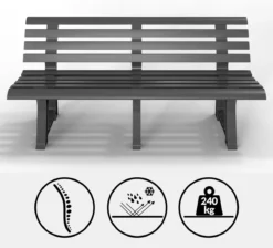 Casaria Tuinbank Orchidea – Kunststof/240kg Belastbaar – Antraciet -Tuinmeubelen 1200x1089 4