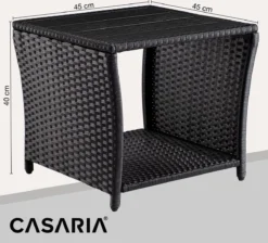 Casaria Polyrattan Bijzettafel - WPC Tafelblad 45x45x40cm – Zwart 16 Casaria Polyrattan Bijzettafel - WPC Tafelblad 45x45x40cm – Zwart -Tuinmeubelen 1200x1090 1