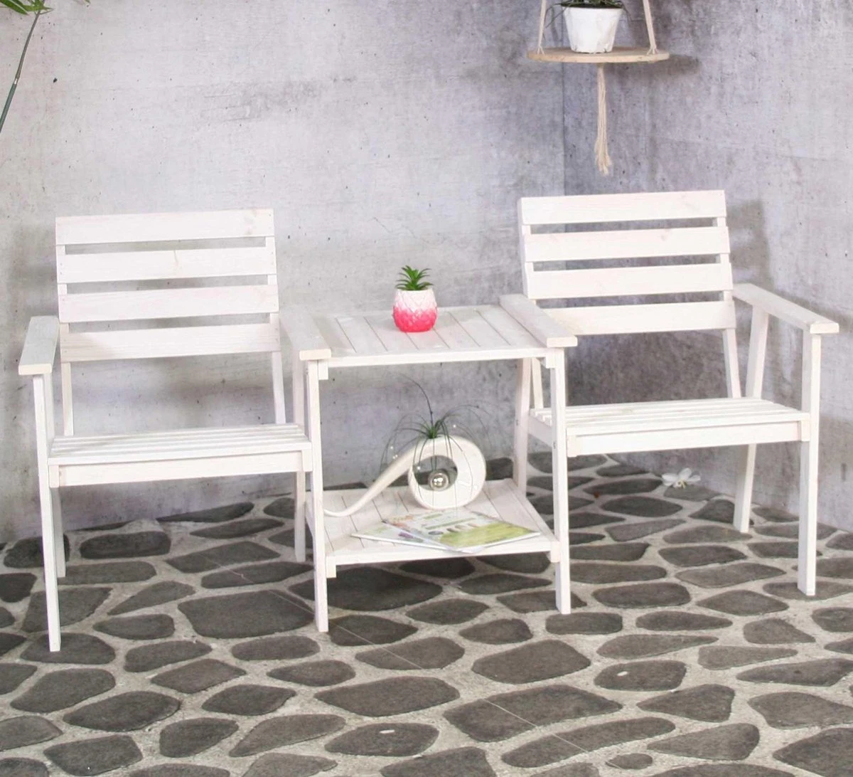 Tuinbank - Romeo Tete A Tete - Wit - 170cm 6 Tuinbank - Romeo Tete A Tete - Wit - 170cm - Afbeelding 6