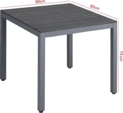 Tuinset 4 + 1 Klapstoelen Tuintafel – Aluminium 80x80cm - Grijs -Tuinmeubelen 1200x1102 1