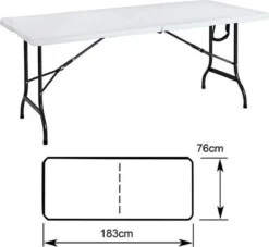 MaxxGarden Klaptafel - Inklapbare Tafel - Opvouwbare Tuintafel - Weerbestendig - Inclusief Handvat - 180x70x74 -Tuinmeubelen 1200x1105 1