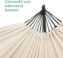 Vita5 Hangmat Met Standaard – 2 Persoons – Incl. Bekerhouder – 205kg Draaggewicht – Beige/Wit -Tuinmeubelen 1200x1111 1