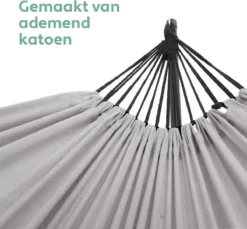 Vita5 Hangmat Met Standaard – 2 Persoons – Incl. Bekerhouder – 205kg Draaggewicht – Grijs -Tuinmeubelen 1200x1111 2