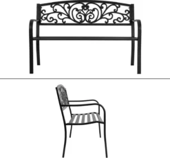 Pro Garden Tuinbank -127 X 60 - Metaal -Tuinmeubelen 1200x1117