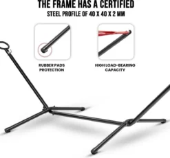 Pro Garden Standaard Voor Hangmat / Hangmat Standaard - Metaal - Zwart -Tuinmeubelen 1200x1118