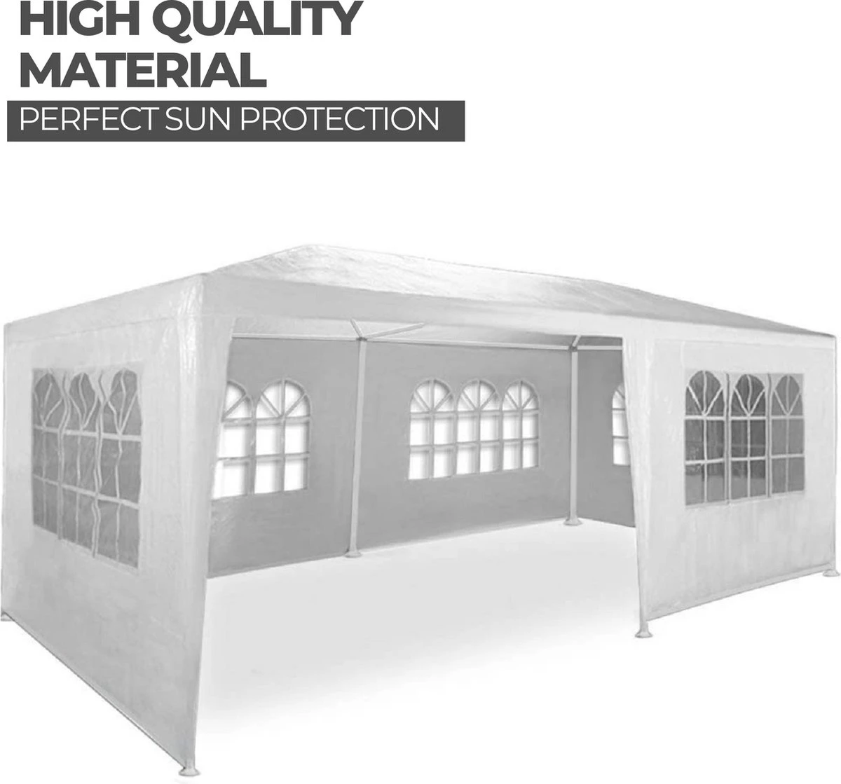 MaxxGarden Partytent - Paviljoen - 300 X 600 X 250 Cm - Met Zijwanden - Waterdicht Pro - 32mm Buizen – Wit 3 MaxxGarden Partytent - Paviljoen - 300 X 600 X 250 Cm - Met Zijwanden - Waterdicht Pro - 32mm Buizen – Wit - Afbeelding 3