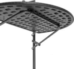 Relaxdays Balkontafel Inklapbaar, Balkon Tafel Rotan, Hangtafel Reling - Zwart -Tuinmeubelen 1200x1122