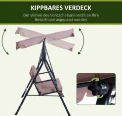 Outsunny Hollywoodschommel 3-zits Tuinschommel Schommelbank Met Dak 3 Kleuren 84A-054 -Tuinmeubelen 1200x1131 7