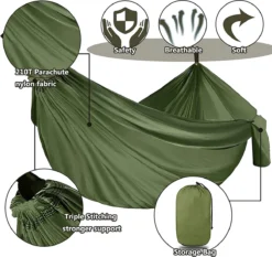 IBright Hangmat XXL - Complete Set – Incl. Karabijnhaken En Riemen - Tot 200 Kg - 270x140cm - Leger Groen 8 IBright Hangmat XXL - Complete Set – Incl. Karabijnhaken En Riemen - Tot 200 Kg - 270x140cm - Leger Groen -Tuinmeubelen 1200x1134 1