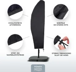 Power Goods Parasolhoes XXL Voor Zweefparasol – Parasolhoes Met Rits En Stok – Parasolhoes Staande Parasol – Tuinmeubelhoezen – Beschermhoes Zweefparasol – Waterproof – Anti-UV – 280 X 81 Cm -Tuinmeubelen 1200x1135