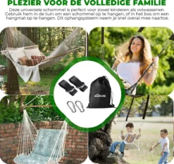 4House Ophang Koord Voor Hangmat, Hangstoel / Schommel - Hangmat Bevestigingsset Inclusief Haken - Karabijnhaak - Hangmat Standaard -Schommelophangset - Hangmat Ophangsysteem -150cm - Tot 1000kg - Boomvriendelijke Hangmat Ophangset - Set Van 2Stuks -Tuinmeubelen 1200x1138 3