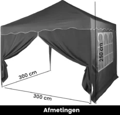 Easy Up Partytent - Partytent - Paviljoen - Partytent Opvouwbaar - Partytent 3x3 - Partytent Met Zijwanden - Inclusief Trolley - Waterdicht - UV 50+ Bescherming - Met Ramen - 16 Kg - Staal - Antraciet - 300 X 300 Cm 11 Easy Up Partytent - Partytent - Paviljoen - Partytent Opvouwbaar - Partytent 3x3 - Partytent Met Zijwanden - Inclusief Trolley - Waterdicht - UV 50+ Bescherming - Met Ramen - 16 Kg - Staal - Antraciet - 300 X 300 Cm -Tuinmeubelen 1200x1142 1